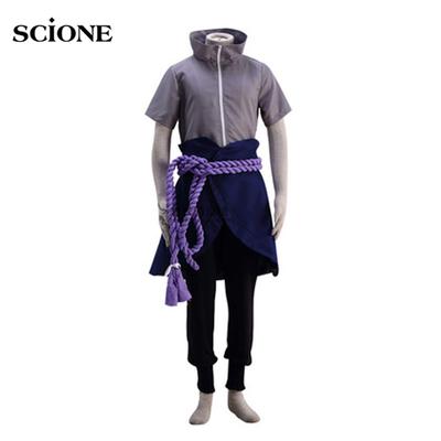 Updated Full Set Uchiha Sasuke Cosplay Costume Anime Cartoon Shippuden Third Generation Clothes Halloween Party