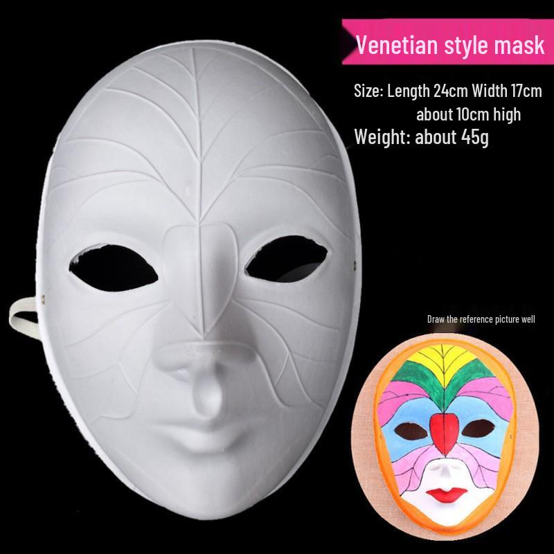 Hand-Painted Ball Face Mask: DIY Paper Pulp Animal Mask for Men & Women, Peking Opera Style