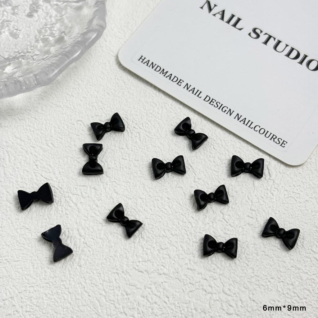 20pc Exqusitive Bows Nail Resin Charms Mini Bow Nail Art Accessories Bow Black White Rice White Bow Tie Nails Decoration Diamond