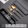 Slim Waist Portable Stainless Steel Cutlery Set: Spoon, Fork, Chopsticks - Japanese Tableware for Students