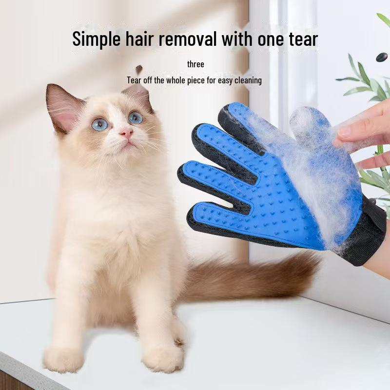 Pet Grooming Silicone Gloves: Clean, Massage & Remove Loose Hair for Cats & Dogs