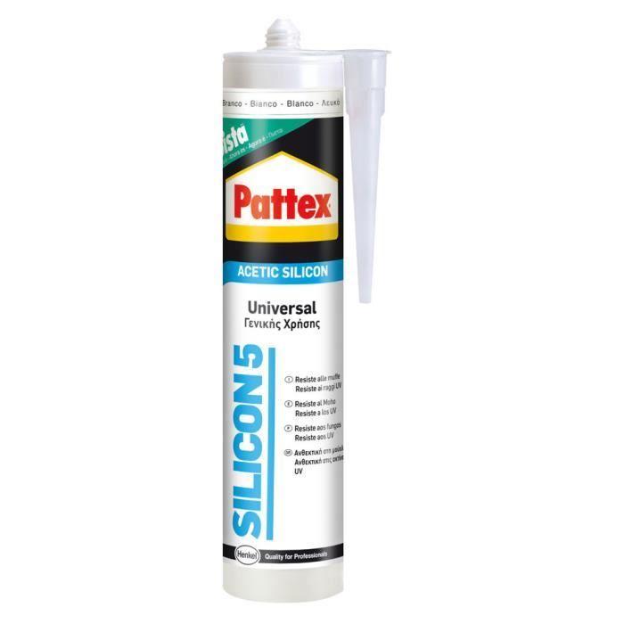 Pattex - Silicone sigillante acetico bianco - 280ml - pour vetro ceramica sanitari - résistant aux moisissures