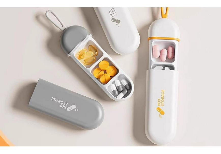 Compact Portable Pill Box, Light-Proof Daily Storage, Mini Food-Grade Sealed Dispenser.