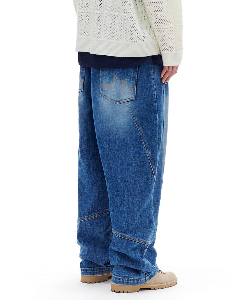 Akaibeuboldeu Panel Line Denim Pants (Blue)