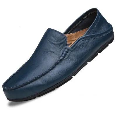Italian Mens Shoes Casual  Brand Summer Men Loafers Genuine Leather Moccasins Light Breathable Slip on Boat Shoes
