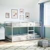 VidaXL Lit superposé sans matelas blanc 100x190 cm acier, cadre de lit, sommier, meuble de chambre à coucher, lit mezzanine, 4019885