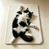 Water-absorbing Cute Cat Floor Mat Non-slip Floor Mat New Bathroom Carpet  Living Room Tea