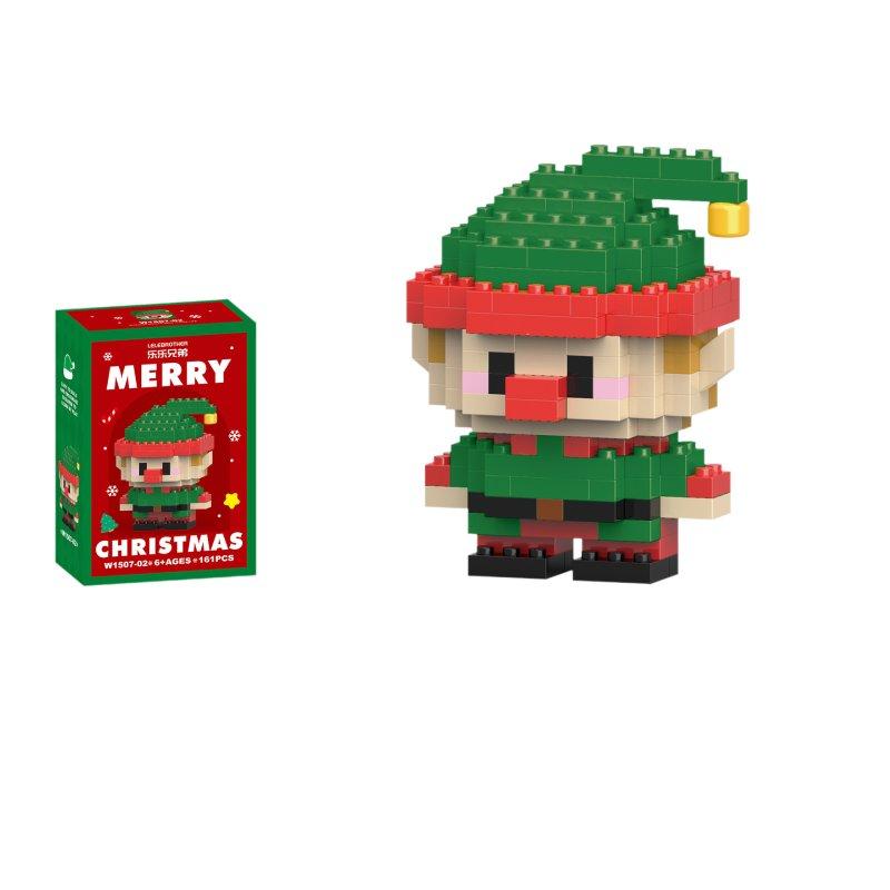 

Christmas Building Block Splicing Puzzle Toys Tree Santa Claus Raindeer Train Style B