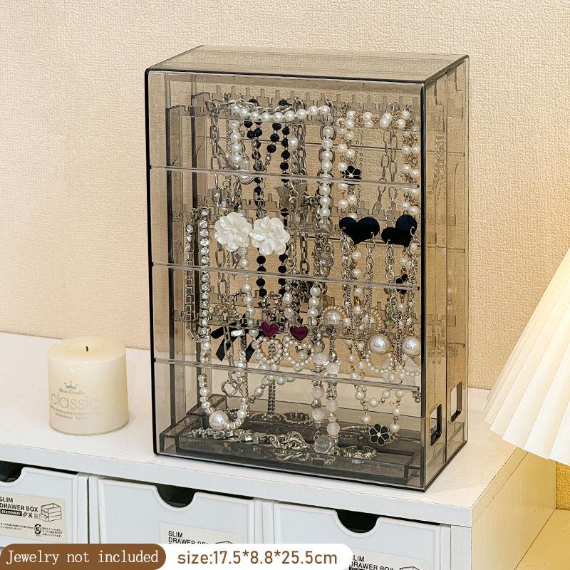 Acrylic Necklaces Holder and Jewelry Organizer,Dustproof Jewelry Stand Rack Display Classic for Earring Bracelet Earrings Ring