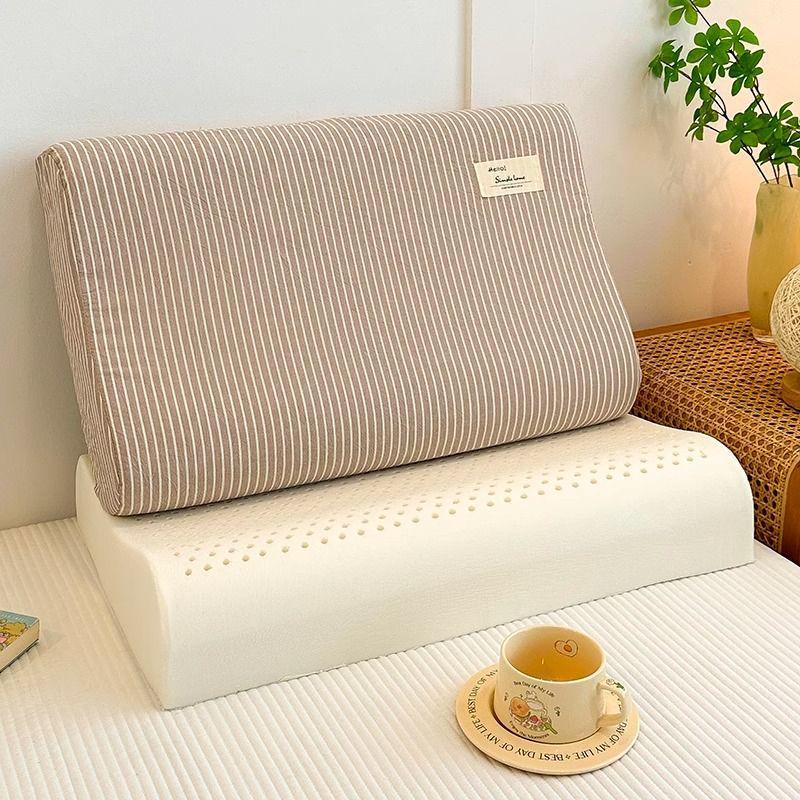 G5ZG5Z Latex Pillow: Removable, Washable Core for Kids & Babies; Neck Support for Cervical Vertebrae; Ideal for Primary School & Kindergarten.