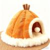 King Size Cat Cage, Winter Cat Nest, Closed, All-season Pumpkin-colored Pet Cat Villa, Thickened and Removable.