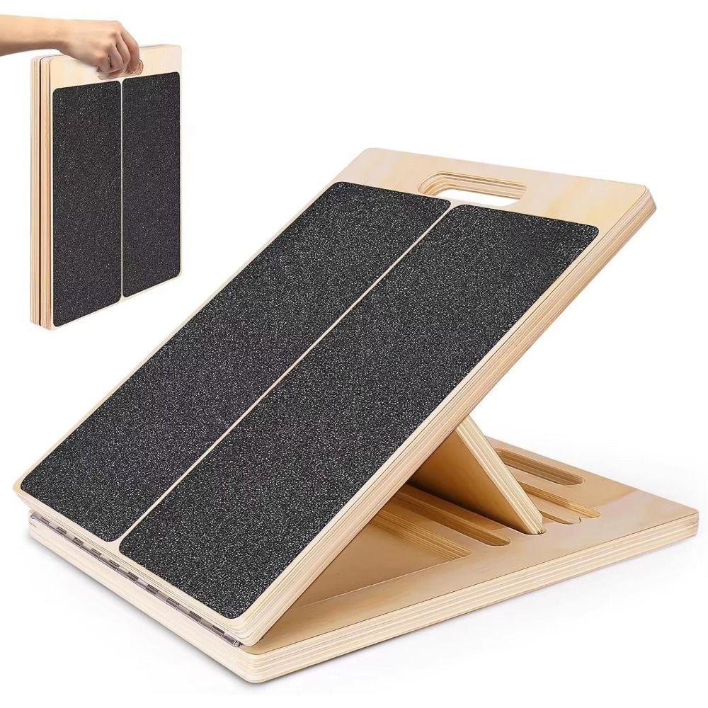Folding Balancing Fitness Pedal Portable Wooden Slant Board  Strength Training