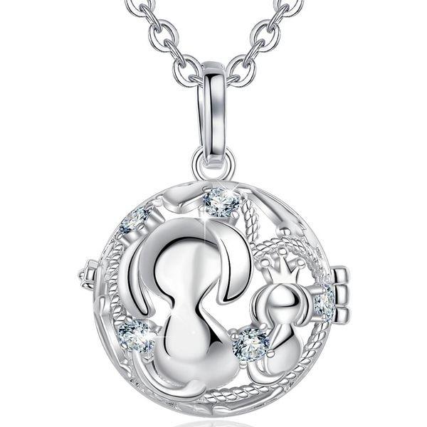 Mother Child Pregnancy Bola Encrusted Crystals and Pink Chime