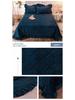 Warm Winter Crystal Velvet Quilted Bedspread with Lace Edge, Cotton-Padded, Double-Sided, Non-Slip Tatami