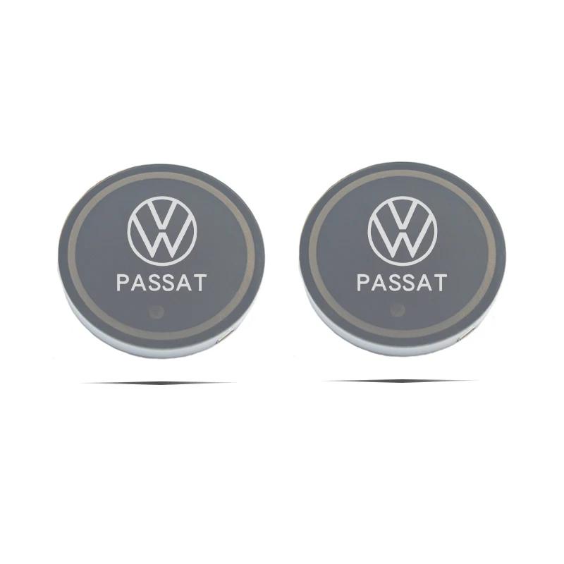 Dla VOLKSWAGEN Kolorowy Lśniący Uchwyt na Kubek Wodny Samochodowy Samochodowe Oświetlenie Atmosferyczne LED Dla Volkswagen Golf Polo Passat b6 Tiguan Ma