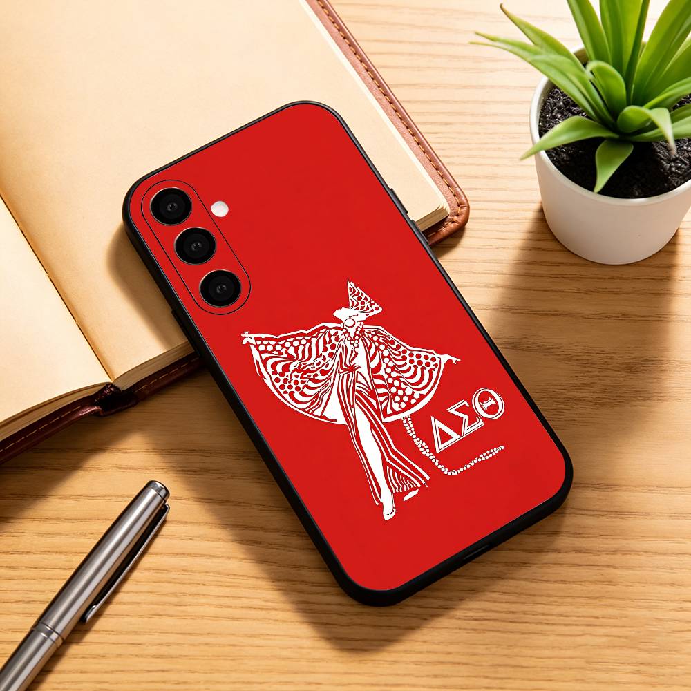 

D-delta S-sigma Theta Phone Case Black Silicone Soft For Samsung Galaxy A73,A72,A71,A70,A53,A52,A51 Samsung a20s