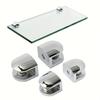 4Pcs Hardware Stainless Steel Glass Shelf Brackets Heavy Duty Adjustable Glass Support Silver Bathroom Clamp Holder