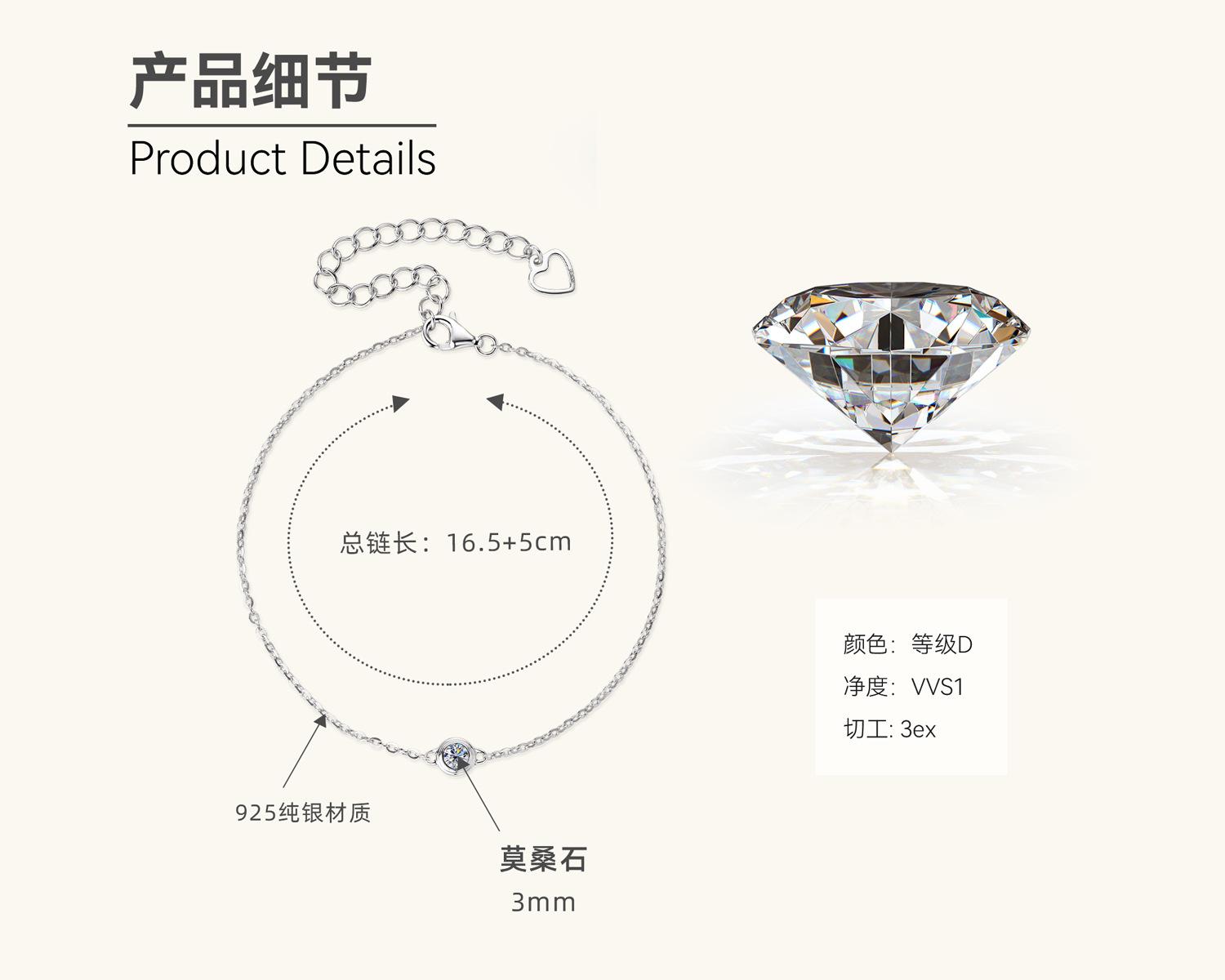 

Silvere Glam 2025 Cross-border New Product Moissanite Bracelet Summer Flower Wristband For Women S925 Sterling Silver Jewelry 0.1 carat белый глиттер