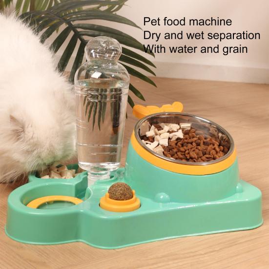 

Yousheng 500ML/450ML Pet Bowl Large Capacity Siphon Design 15 Degree Tilt 5 in 1 Pet Dog Cat Water Food Feeding Bowl Daily Use