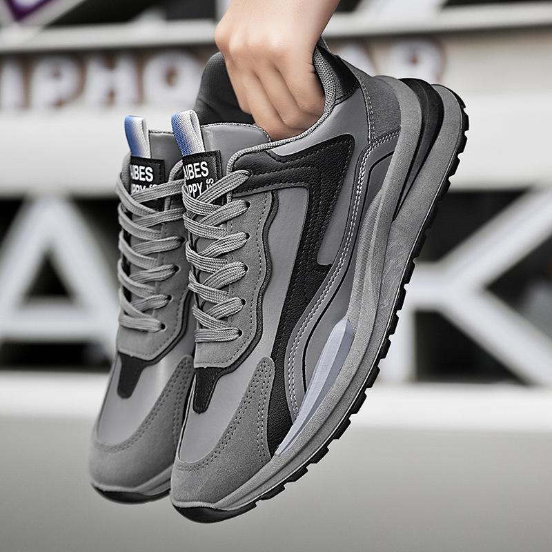 

Sports men s shoes autumn 2025 new spring and autumn leather surface waterproof, non-slip and wear-resistant work leisure work labor insurance tide sh 39 чёрный