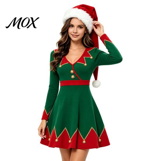 Funny Elf Hat for School Events Classic Christmas with Spire, Soft Plush Festive Red Cap, Santa Cap Holiday Parties One Size Decorative Costume