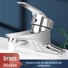 Modern Minimalist Double-Hole Copper Faucet for Bathroom Basin