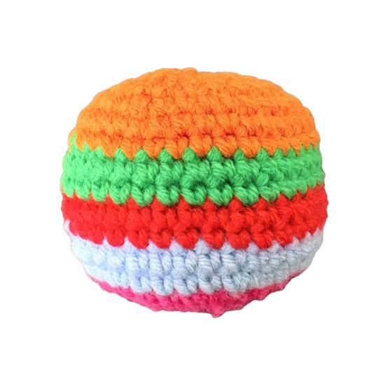 Handmade Crochet Footbag Soft for Kids Colorful Knitted Juggling Toys Toss Game