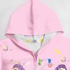 Girls Hoodie 3D Cartoon Jacket Sweatshirt Music Zip Hooded Long Sleeve Tops