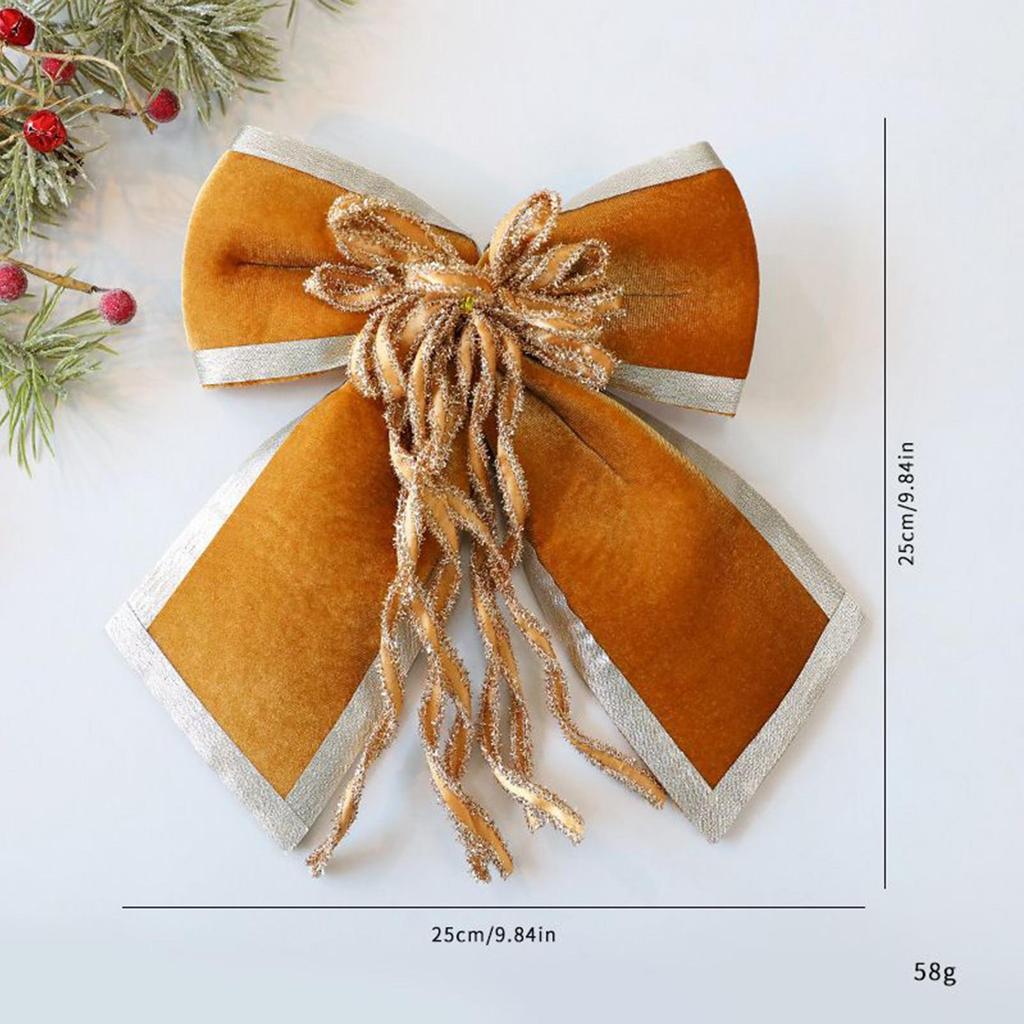 Christmas Bow Ornaments Xmas Tree Velvet Craft Bowknot Xmas Wreath Garland Decorative Ribbon Bows Christmas Decoration