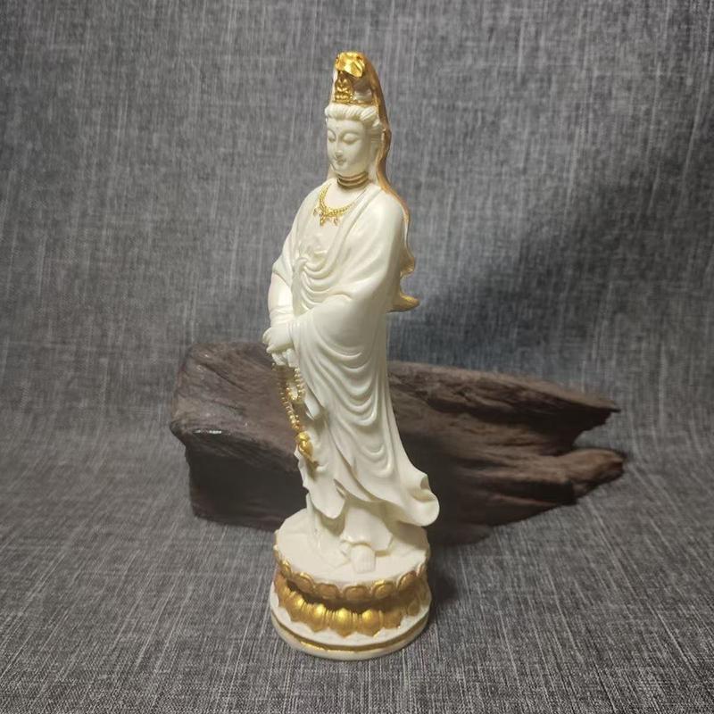 Harz Guanyin Figuren Figur, Chinesische Buddha Statuen, Zuhause Wohnzimmer, Zimmer, Büro, Feng Shui Dekoration Statue, 4.71in