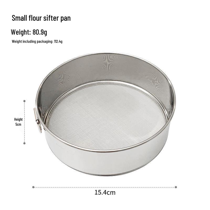 304 Stainless Steel Handheld Flour Sifter Cup - Thickened, Round Kitchen Tool