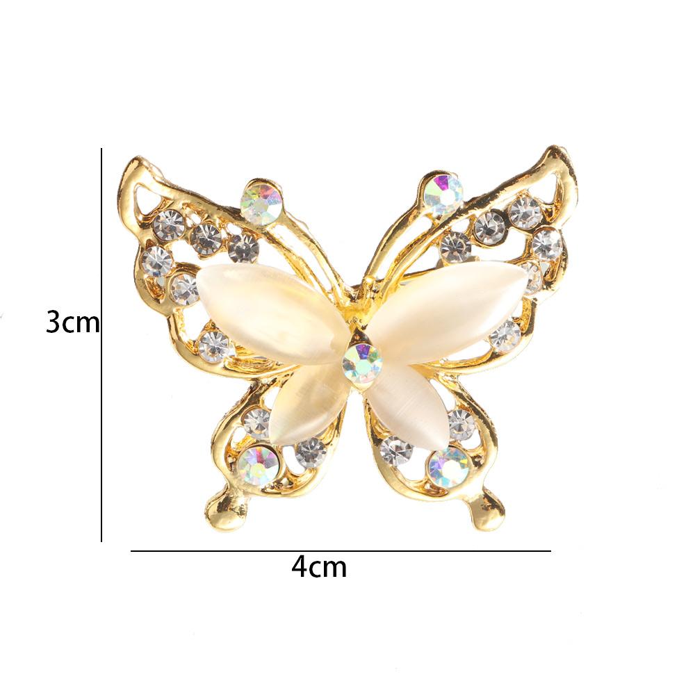 Bridal Crystal Fashion Jewelry Opal Stone Wedding Brooch Pin Butterfly Brooch Pin Rhinestone Women