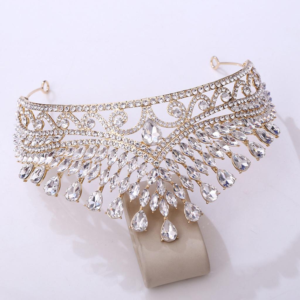Bridal Rhinestone Crown Alloy Material Luxury Style Wedding Hair Accessory