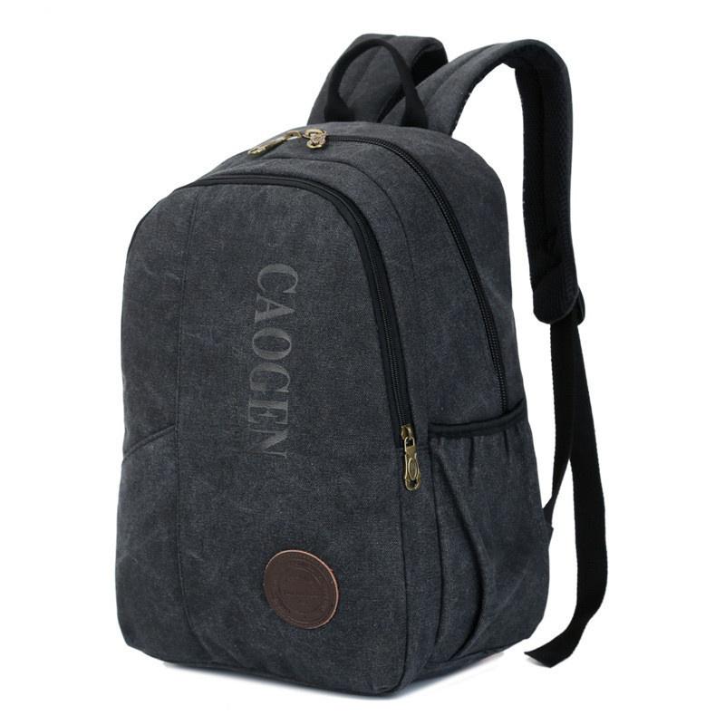 Leisure Sports Men//Women Backpack Waterproof Zipper Genuine Leather Retro Outdoor Travel Shopping Black Large Capacity Portable Backpack