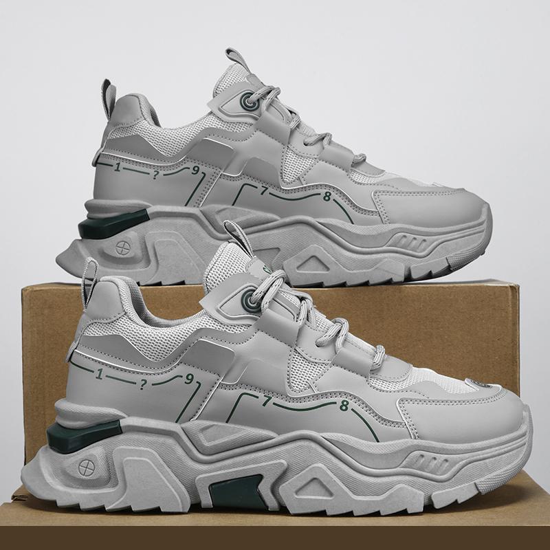 Брендовые мужские белые кроссовки дышащие корейская мода увеличивающие рост нишевый дизайн универсальные весенне-осенние новинки 39