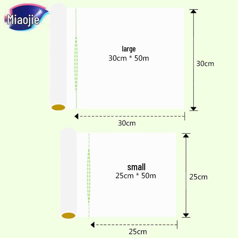 Miaojie PE Cling Film, 50m x 25cm, 3-Roll Pack