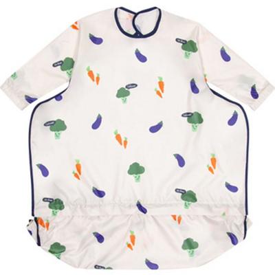 BAYB Niemowlę Samodzielny pokarm dla niemowląt Wodoodporny długi śliniaczek z zamkiem błyskawicznym, długim rękawem, marchewka w kolorze kości słoniowej, 1 sztuka, 1 sztuka