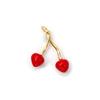 1 Piece Brass Charms 18K Gold Plated Red Cherry Fruit Cubic Zirconia Pendants For Necklace Bracelet Earrings Jewelry Making