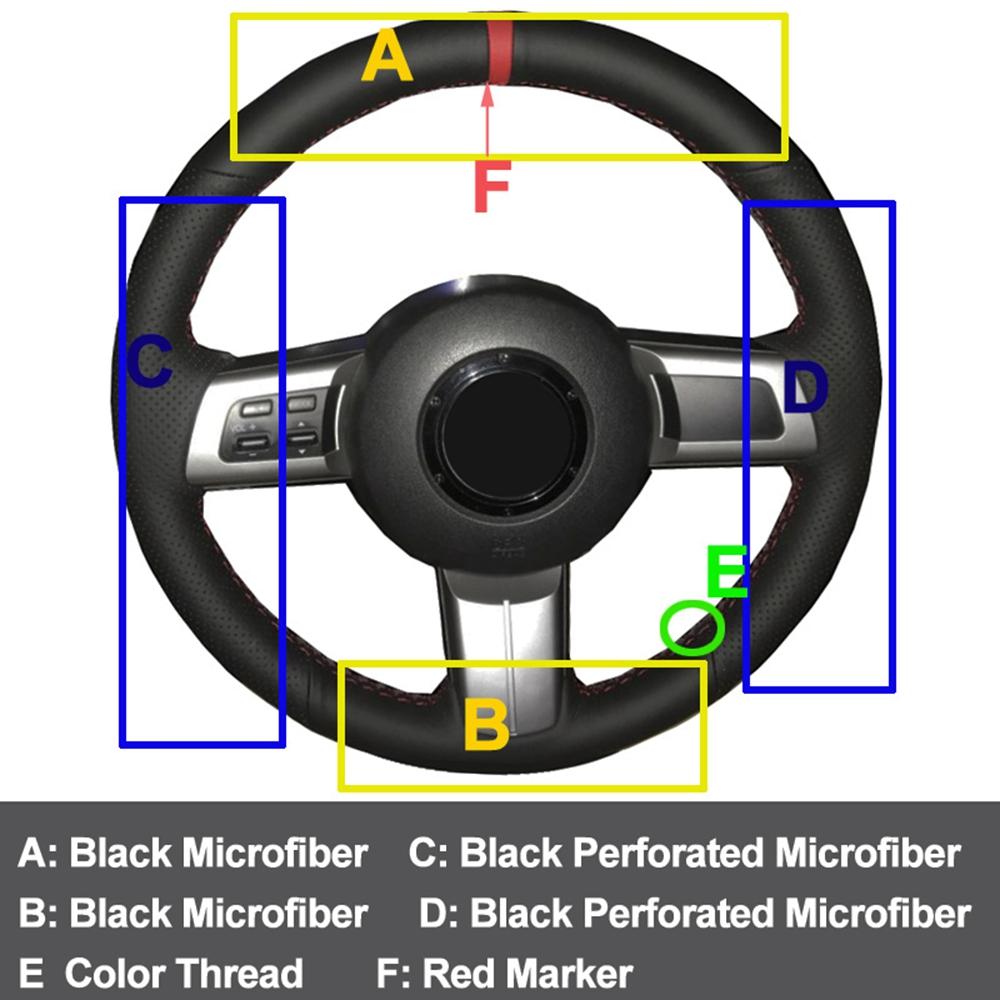 Car Steering Wheel Cover Artificial Leather For Mazda MX-5 Miata 2009 - 2012 2013 2014 RX-8 2008-2013 CX-7 CX7 2007 2008