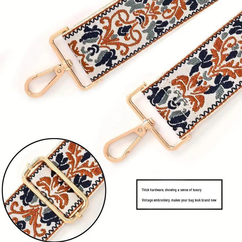 Nastavitelný Barevný Plátěný Popruh na Tašku - Široký, Protiskluzový Náhradní Crossbody Popruh pro Dámské Tašky