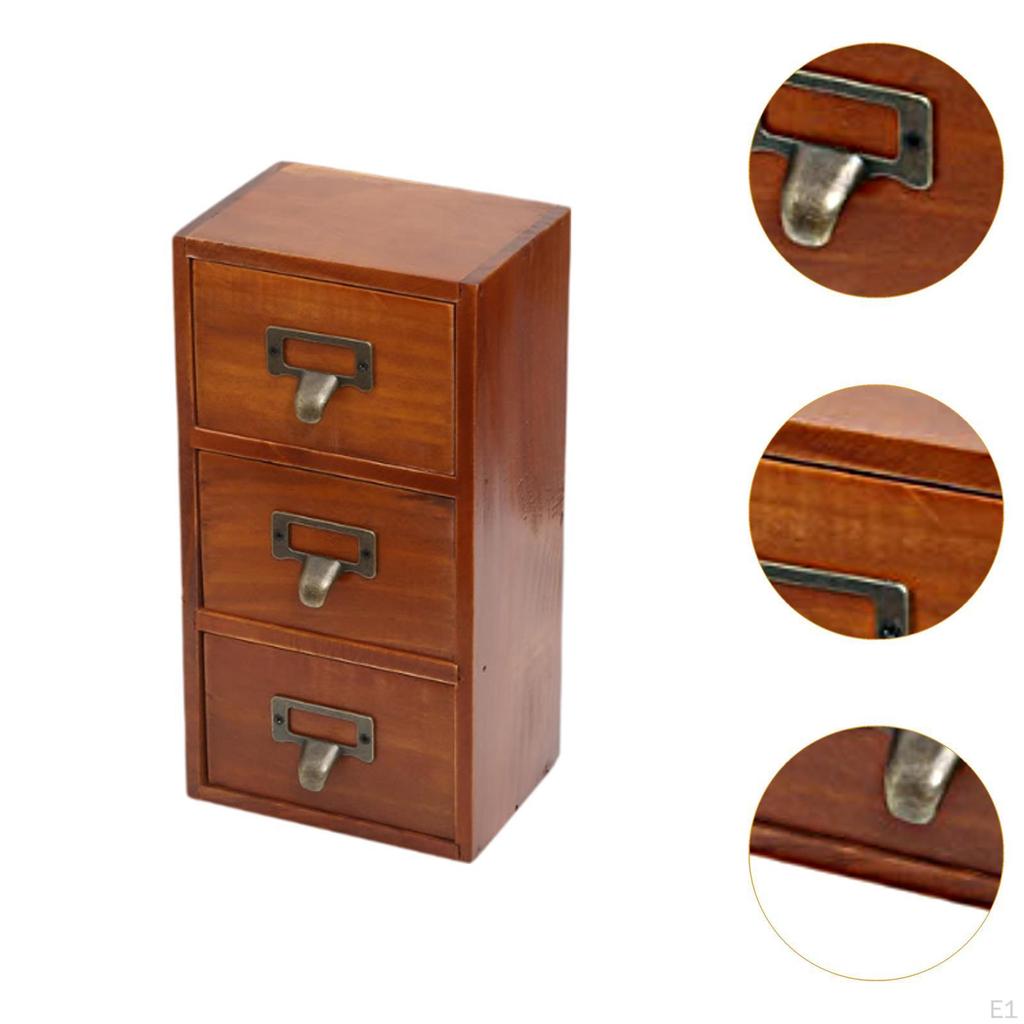Schreibtischschublade, kleines Vintage-Design, zum Organisieren von rustikalem Behälter, Holz-Aufbewahrungsbox, Büro