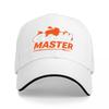 Grill Master Logo Baseball Cap Black with Orange and White Design Classic Adjustable Hat for Outdoor Cooking Enthusiasts