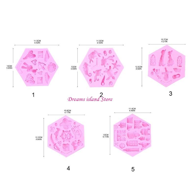 Various Shaped Silicone Mold Fondant Cake Mould Chocolate Mould Cake Decorating Tools Kitchen Baking Accessories HX6C