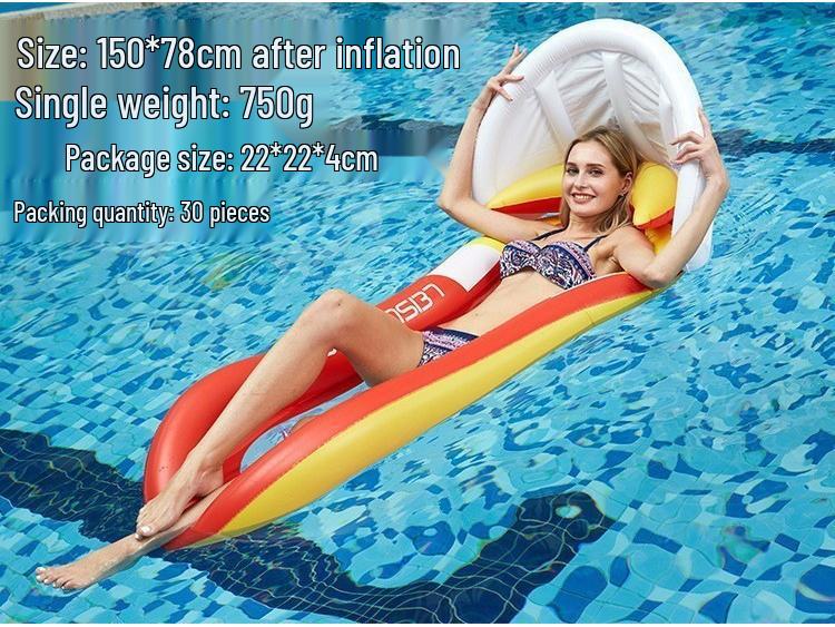 New Arrival Adult Inflatable PVC Water Lounger - Striped Mesh Floating Hammock