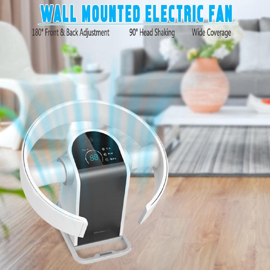 37W Electric Fan Mini Bladeless Air Conditioner Wall-Mounted Tabletop Cooling Remote Control Home Office