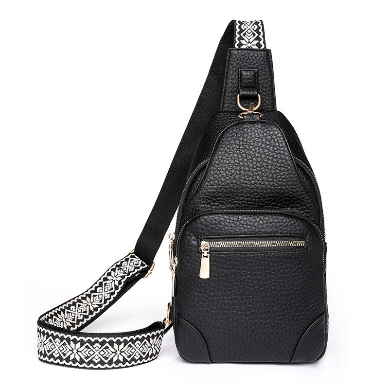 

Женская нагрудная сумка из искусственной кожи, сумка через плечо, сумка через плечо, сумка для мобильного телефона чёрный