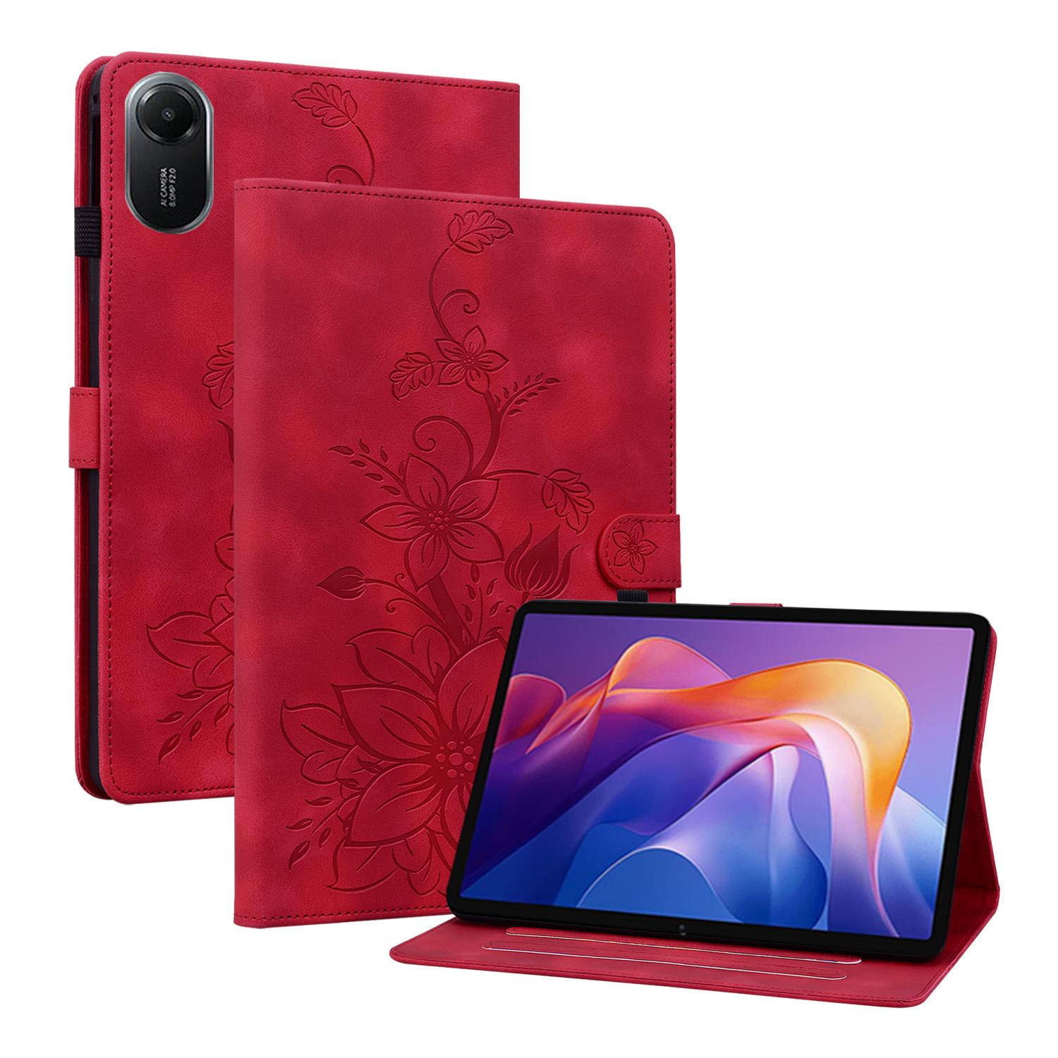 

Emboss PU Leather Stand Case for Xiaomi Redmi Pad 2 2025 11.0 inch Model 25040RP0AG 25040RP0AI With Card Slots Cover Shockproof Redmi Pad 2 2025 красный