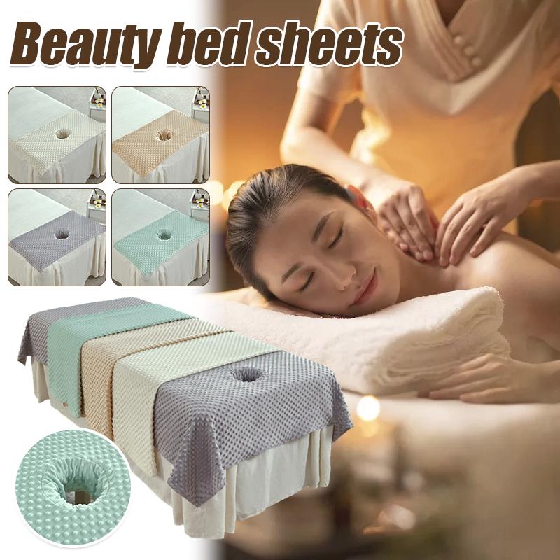 Luxury Warm Soft Velvet Bean Bed Sheet For Beauty Salon Bed Covers Cosmetic Massage Spa Bed Table Cover With / Without Hole