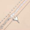 Trendy Metallic Heart Pendant Necklace With Artificial Pearls Alloy Chain Neckpiece For Everyday Wear Party Dates