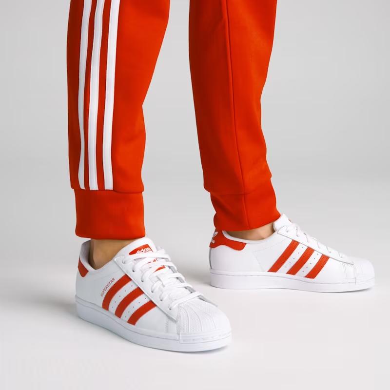 Adidas Originals J Leather Balance Low top Kids' Skateboarding Shoes White Red FW8293